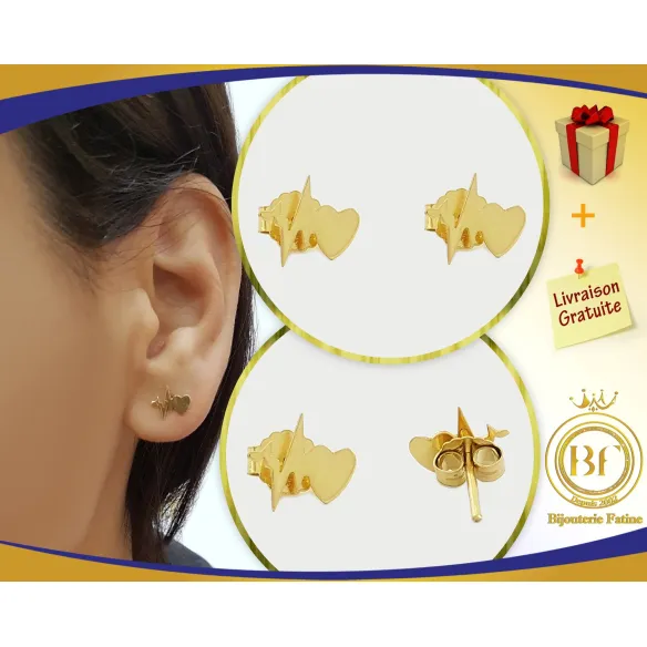 Boucles d'oreilles d'enfants trés chic en Or 18 carats